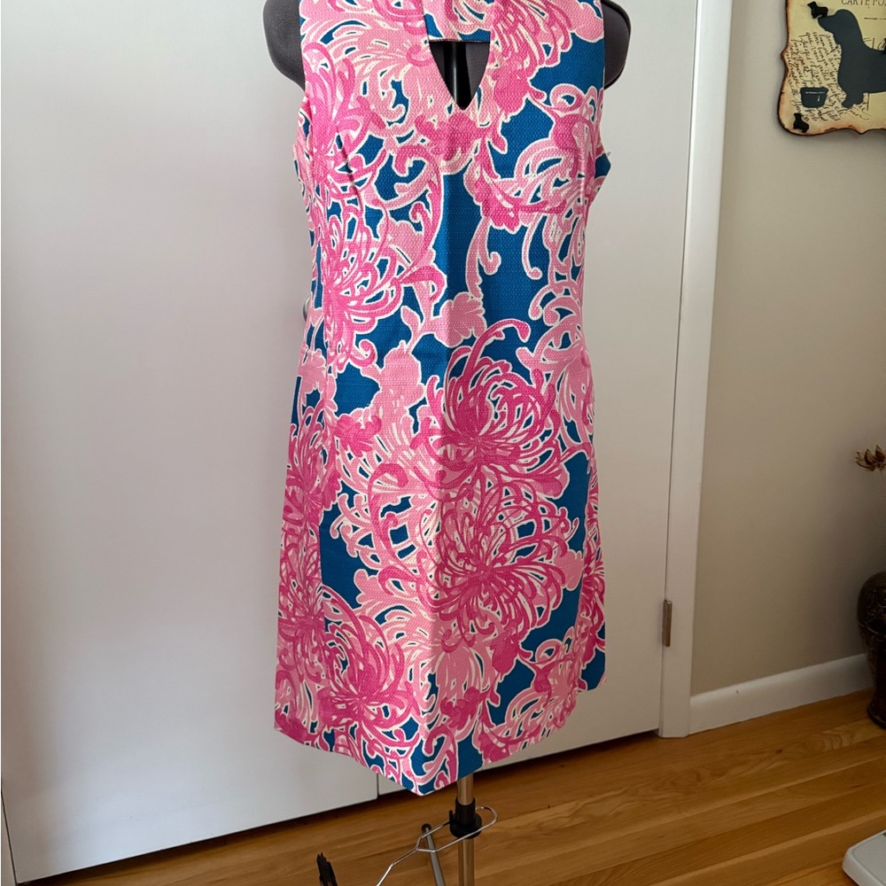 Taylor Pink and Blue V-Neck Sleeveless Mini Sundress